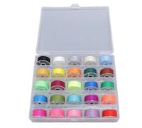 25 Pcs Prewound Bobbin Thread with Transparent Storage Case, Standard Size Plastic and Polyester Material, Sewing Machine Accessories for Most Sewing Machines