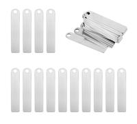 25 PCS Rectangle Blank Tags for Keychain Metal Engraving Blanks Stamping Stainless Steel Blanks Metal Stamping for Keychain Bookmark Dog Tag Metal Stamping and Jewelry Making 1.96 x 0.39 Inch