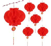 25 PCS Red Chinese Lanterns Decorations, Chinese New Year Decorations 2026, Lantern Festival Decoration for Chinese New Year, Spring Festival, Lantern Festival Celebration Supplies (15cm, 5.9 inches)