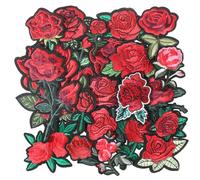 25 Pcs Rose Iron on Patch Flower Patches Embroidery Applique Patches for Clothes Jeans Jackets Pants Hats Bags DIY Craft Sewing Embarrassment