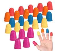 25 Pcs Rubber Thimbles for Finger Tips Protection, 5 Different Colors Finger Protector Covers, Reusable Finger-Protector Finger-Pads Grip for Paperwork