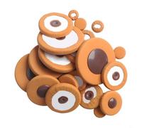 25 PCS Saxophone Leather Pads for Tenor Sax - 14 Sizes (10mm to 52mm) Replacement Lambskin Sound Hole Repair Kit - Brown