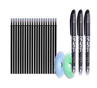 25 pcs/Set Erasable Gel Pen Refills Rod 0.5mm Washable Handle Magic Erasable Pen for School Pen Writing Tools Kawaii Stationery… (Black)