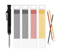 25 Pcs Set Tracer Pencil Refills, Tracer Pencil, Carpenter Refills Deep Hole Marker Set with Sharpener for Architect Designers Woodwork Scribe Tools