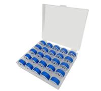 25 pcs Sewing Machine Bobbins Thread, Sewing Machine Threads, Pre-Wound Bobbins, Blue Thread with Bobbin Case for Brother/Janome/Babylock/Elna/Singer/Kenmore Sewing Machine