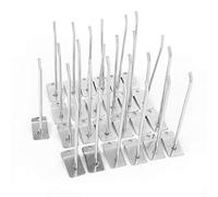 25 Pcs Slatwall Hooks, 15cm/6 Inch Stainless Steel Slat Wall Shelf Brackets Hanging Hook Heavy Duty Pegboard Gridwall Hooks Display Panel Hook for Supermarket Store Living Room Kitchen Home