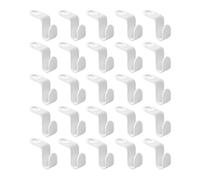 25 Pcs Space Saving Hanger Connector Hooks,Multi-Color No-Slip Clothes Hanger Connector Hooks,PP Material Stackable Magic Hanging for Wardrobe,College Dorm,Storage (White)