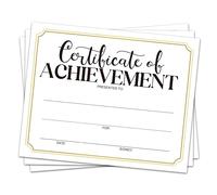 25 Pcs Students Teachers Certificate of Awards, Gold Certificate of Achievement, Recognition Certificates for Graduation Ceremony, Examination Awards, Diploma, School Classroom Supplies -01