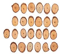 25 Pcs Unfinished Wood Slices 4-6cm, Natural Wood Slices with Tree Bark for Arts, Crafts, Weddings, Ornaments, DIY