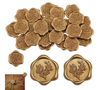 25 PCS Wax Seal Stickers, Olive Branch Embossed Seals, Gold Self-Adhesive Sealing Wax Stickers, Vintage Wedding Invitation Stickers for Invitations, Envelopes, Gifts, and DIY Projects