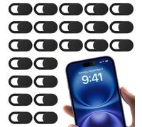25 Pcs Webcam Cover Slider, Ultra-Thin Laptop Camera Cover Slide for MacBook Pro/Air, iMac, iPhone, iPad, PC, Tablet, Smartphone, Strong Adhesive Privacy Security Protector Blocker, Black
