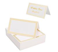 25 Pcs Wedding Place Cards & Table Numbers - Double Gold Border, Perfect for Weddings & Parties