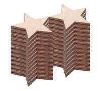 25 Pcs Wooden Star Ornaments for Crafting Decorations Rustic Brown | Natural Wood Grain, Star Shaped Pieces for Cards, Trees, Gift Wrapping, Home Display