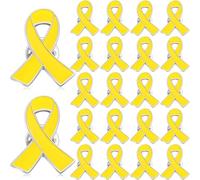 25 Pcs Yellow Ribbon Pin Hostages Israel Bring Them Home Pins Cancer Awareness Pins Troop Support Campaign Charity Donation Event Accessories