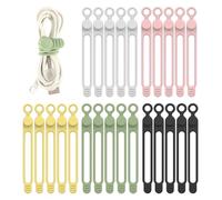 25 Pcs zshpie Silicone Cable Ties, Reusable Cable Ties, Cable Organiser, Cable Management Organizer, Elastic Silicone Wires Ties Cable Clips Cable Tidy for Office,Home,Car etc (Multicolor)