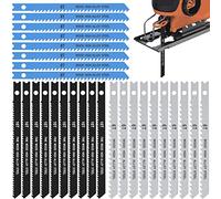 25-Piece Assorted U Shank Jigsaw Blade Set 6T 8T 10T High Carbon Steel Assorted Saw Blades with U Shank Fast Cut Down Jigsaw Blade Tool Fit Most U-Shape Shanks Jigsaws for Metal Plastic Cutting