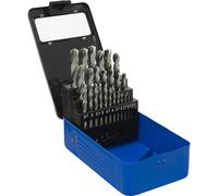 25 Piece Fully Ground HSS Drill Bit Kit - 1mm to 13mm Sizes - Split Point Tip
