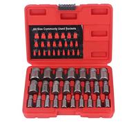 25-Piece Hex Multi Spline Bolt Extractor Kit, Professional Socket Screw Remover Set for Broken Studs, Stripped Fasteners
