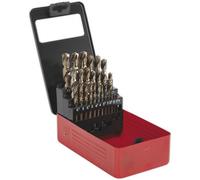 25 Piece Fully Ground HSS Cobalt Drill Bit Set - 1mm to 13mm - Split Point Tip
