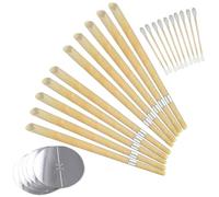 25-Piece Natural Beeswax Ear Candle Set with Protective Disks and Cotton Swabs for Ear Care and Relaxation (Yellow)