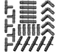 25 Piece Set - Antelco - 13mm - Tee / Reducing Tee / Elbow / Joiner / End-Plug - Garden Watering Irrigation Connector Kit