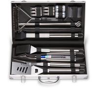 25 Piece with Metal Storage Case BBQ Tools Set - Silver