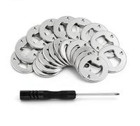 25 Pieces Cap Gun Bottle Opener Inserts Kits Ring Blanks for DIY Crafting | Beer Opener Round DIY Bottle Opener Bottle Opener Hardware Silver Screws for Personalized Resin, Leather