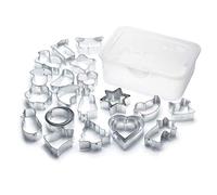 25 Pieces Christmas Cookie Cutter Set with Storage Box - Tinplate Biscuit Moulds for Kids