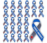 25 Pieces Diabetes Awareness Lapel Pins Bulk Type 1 Diabetes Prevention Diabetic Gray and Blue Ribbon Pins for Type 1 Diabetic Accessories Women Men Non Profit Charity Fundraisers Supplies