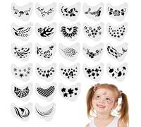 25 Pieces Face Paint Stencils Painting for Kids Reusable Templates Eye Body Tattoo Makeup Crafts for Adult Facepaint Henna Paints Holiday Party Halloween Makeup Body Art Cosplay Graduation Gifts