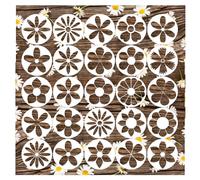 25 Pieces Flower Stencils, 4 Inch Round Reusable Floral Stencils for Painting on Wood Plastic Drawing Natural Template for Coaster Canvas DIY Crafts (Daisy 4in)