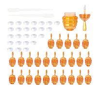 25 Pieces Honey Comb Shaped Lip Gloss Tube 5ml Empty Plastic Lip Gloss Tube, Mini Clear Refillable Lip Balm Container with 2 Pcs Plastic Funnels for Women Girls, Brown,
