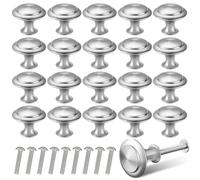 25 Pieces Kitchen Door Knobs,Stainless Steel Cupboard Knobs,30mm Drawers Handles Pull Handle with Screws,Furniture Knobs for Drawers,Chrome Knob for Drawers,Furniture and Home Renovation