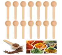 25 Pieces Mini Wooden Spoons,2.68x1 Inch Small Bath Salt Spoon with Short Handle,Natural Lotus Wood Seasoning Spoon,Small Wood Teaspoon for Salt, Sugar,Jam,Tiny Spoon for Kitchen,Home and Cafe Use