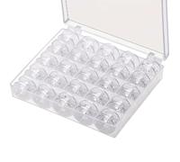 25 Pieces Sewing Machine Bobbins,Plastic Bobbins for Sewing Machine Universal Clear Bobbins,with Bobbin Case for Multiple Sewing Machine(Transparent)