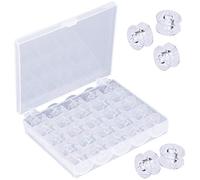 25 Pieces Sewing Machine Bobbins, Transparent Plastic Sewing Machine Bobbins in Box, for Singer/Brother/Janome