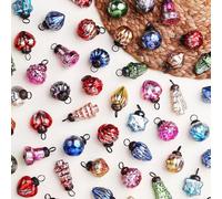 25 Pieces Vintage Antique Glass Christmas Decorations Mini Retro Baubles for Christmas Tree Halloween New Year Valentine's Day Holiday Event Wedding Party Decorations