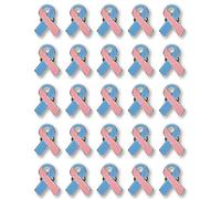 25 Pins Pink and Blue Enamel Ribbon Awareness with Metal Clasps - 25 Pins - Show Your Support for Birth Defects, Child Loss, Sudden Infant Death Syndrome (SIDS), Cancer