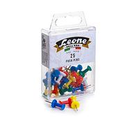 25 Pins with Coloured Push Pins (1.15 x 23 mm) - Hanging Box - Leone Dell'Era Made in Italy