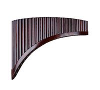 25 Pipes G Key Natural Bamboo Pan Flute Chinese Traditional Musical Instrument Brown Pan Pipes Easy to Learn with Black case (Right-Hand Pan Flute)