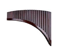 25 Pipes G Key Natural Bamboo Pan Flute Chinese Traditional Musical Instrument Brown Pan Pipes Easy to Learn with Black case (Left-Hand Pan Flute)