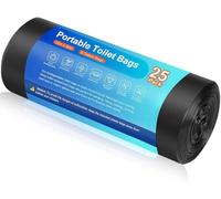 25 Portable Camping Toilet Bags, Biodegradable Compostable Thickened for 5 Gallon Bucket Toilet