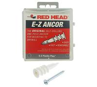 25 Qty Red Head EZ Ancor Nylon Plastic Self Drilling Drywall Anchors with Screws | Up to 75 Lbs | EZP25