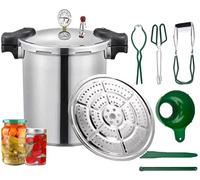 25 Quart Pressure Canner Cooker & Induction Compatible Built-in luxury digital pressure gauge With 1 steaming tray & Pressure release 13 PSI (+/- 5%) | Delivery from DE