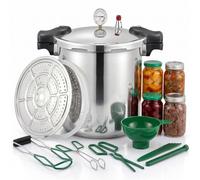25 Quart Pressure Canner Cooker & Induction Compatible Built-in luxury digital pressure gauge With 1 steaming tray & Pressure release 13 PSI (+/- 5%) | Delivery from DE