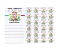 25 Set Back To School Gift For Student Bulk Welcome Beaded Bracelets | With Greeting Cards Bags First Day Of School Gift For Pre-K Preschool 1st Grade Classroom Party Favors