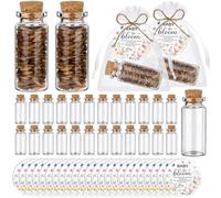 25 Sets Baby in Bloom Baby Shower Seed Organizer Bottles Set Include Glass Bottles Baby in Bloom Cards Organza Bags Hemp Rope Resealable Seed Storage Bottles Set for Gender Reveal Party Gift, No Seed