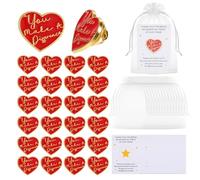 25 Sets Employee Appreciation Gifts，Each Containing A Personalized Lapel Pin, Card, and Organza Pouch, suitable as Thank-You Gifts for Employees, Volunteers, Teachers, and Nurses（Heart-shaped）
