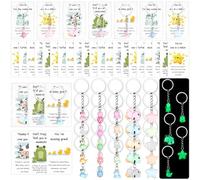 25 Sets Employee Appreciation Gifts for Coworkers Inspirational Greeting Cards Mixed Animal Pun Keychains Motivational Keyring Thank You Gifts for Colleague Teacher Team Nurse Staff Office Favors