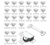 25 Sets Hook and Eye for Sewing, 16mm Hook and Bar Fasteners, Clasp Snaps Fasteners Kit Replacement for Pant Waist, Trousers, Bra, Skirt, Jeans, Dress DIY Craft (Silver)
